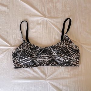 Xhiliration Swim Top - Black and White Aztec